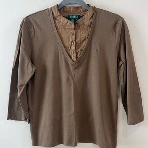Ralph Lauren Women’s Brown Top Size L